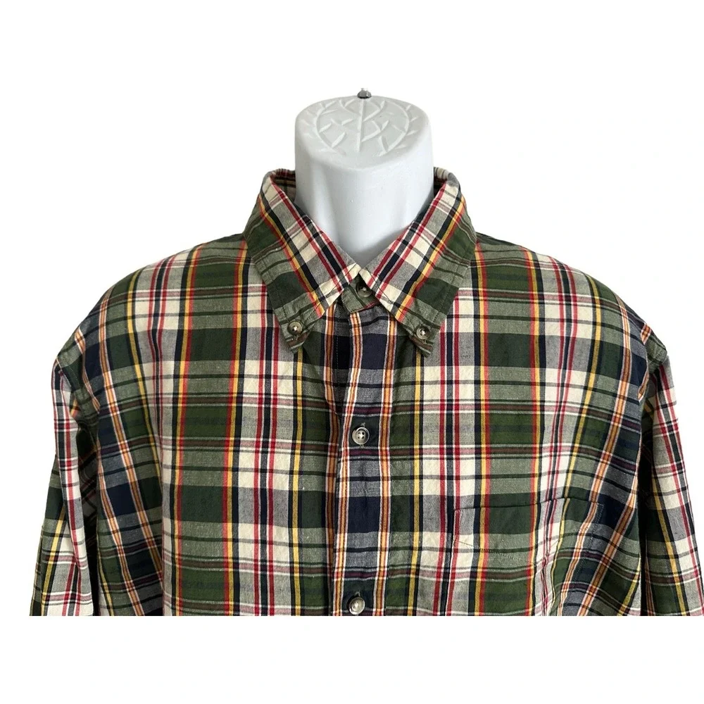 Best Made Co Mens Shirt Linen Blend XXL Button Casual Summer Plaid Tartan Preppy
